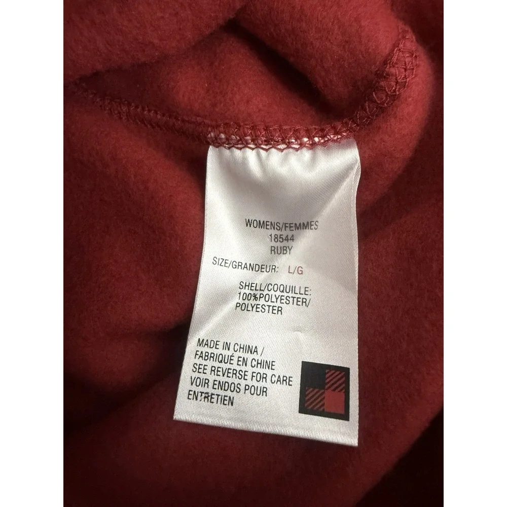 Woolrich Fleece Vest Red Ruby Full Zip Side Pockets‎ Womens Size L
